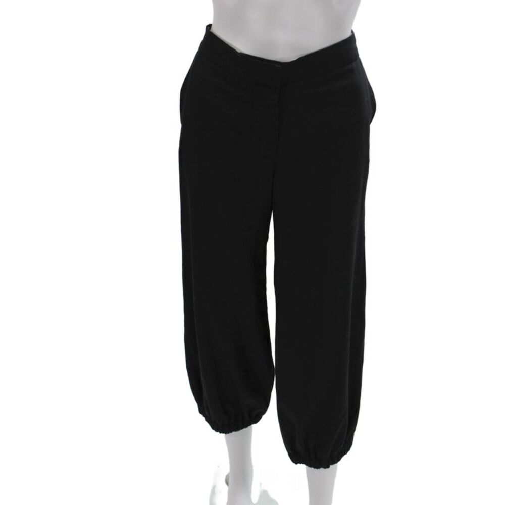 Chloe Women Bloomer Pants Black Herringbone Wool Zip 26in Size 36